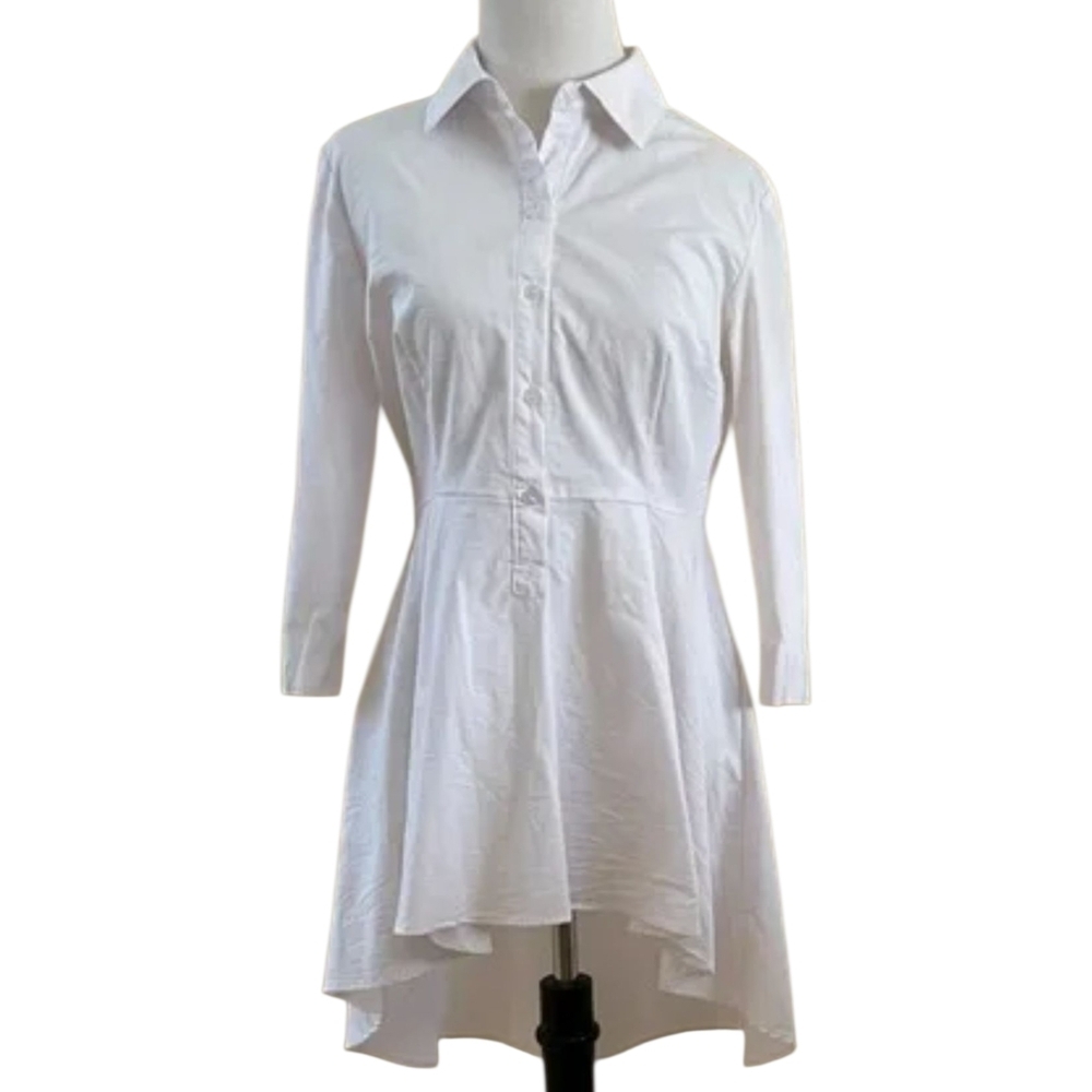 New York & Company White Button-Up Shirt SZ S